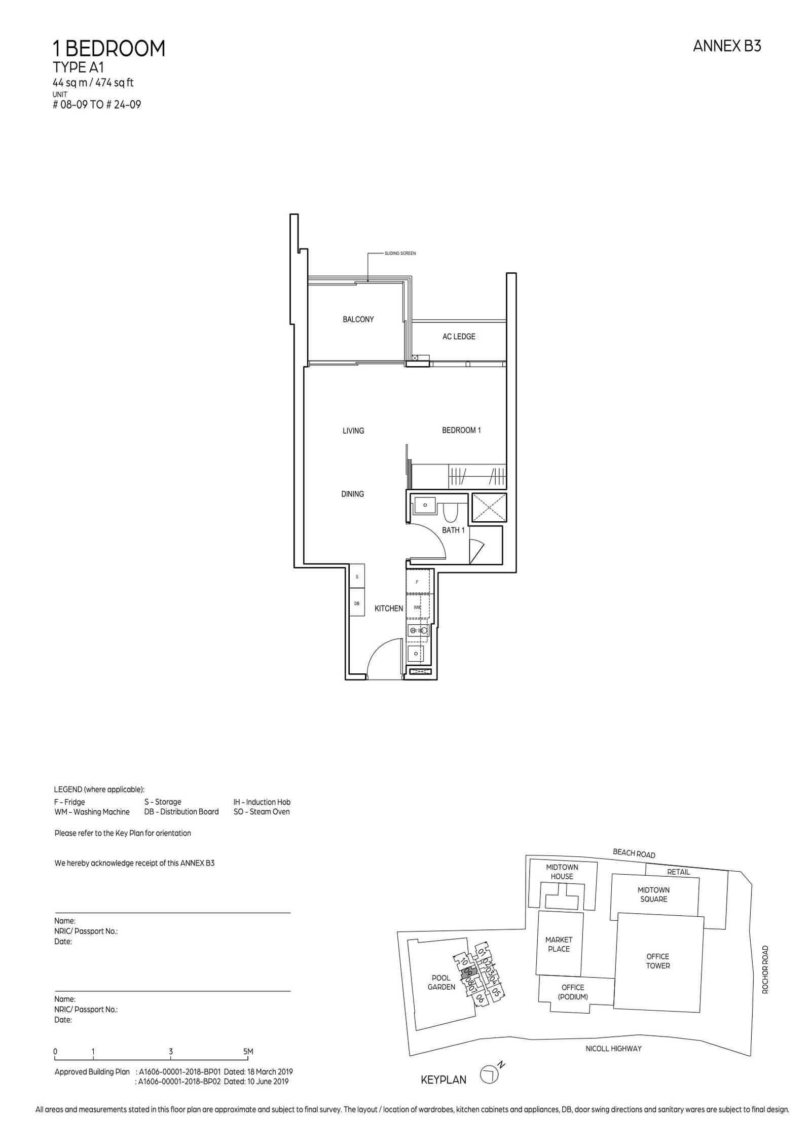 Midtown Bay 1 Bedroom Floor Plan 1