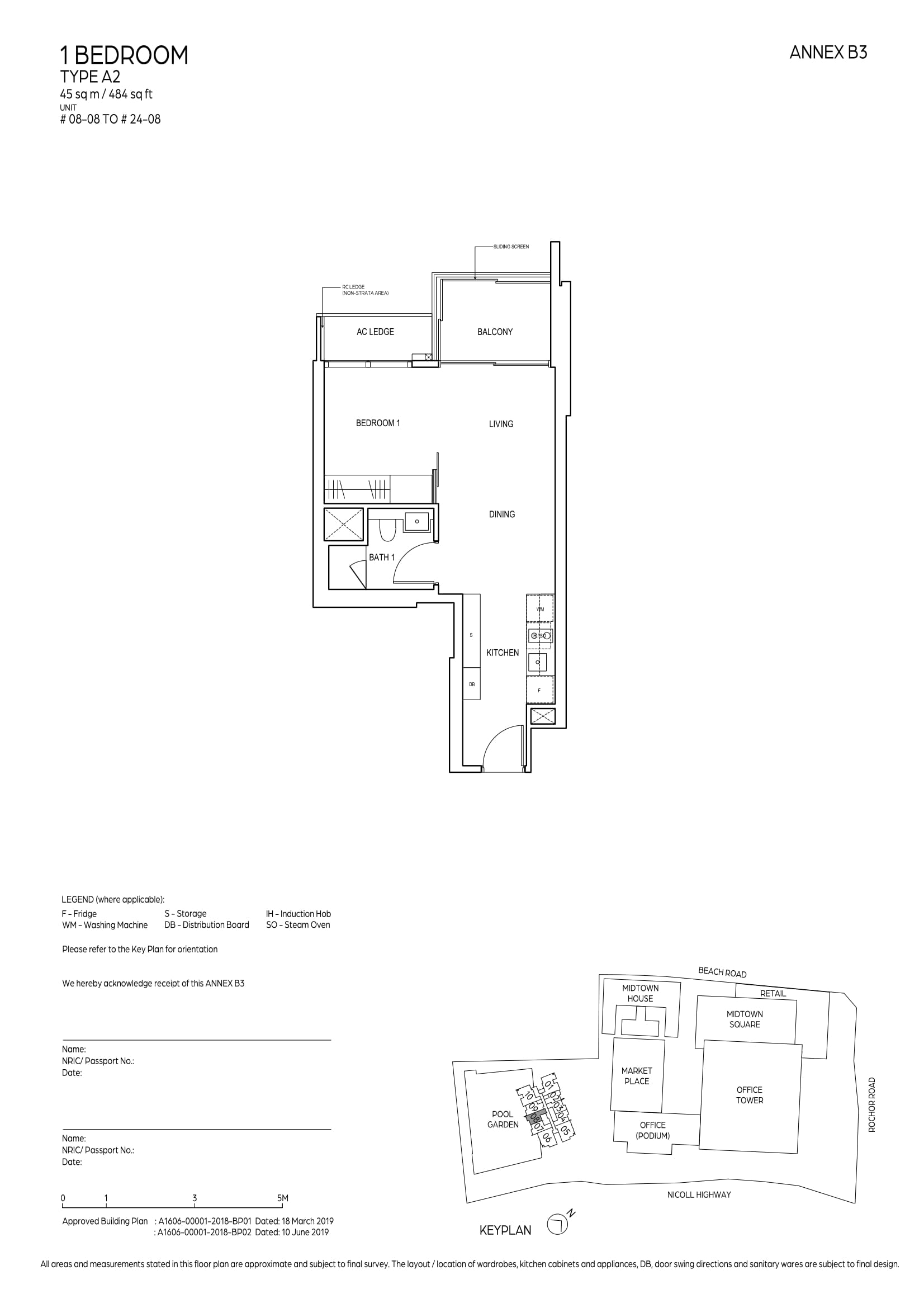 Midtown Bay 1 Bedroom Floor Plan 3