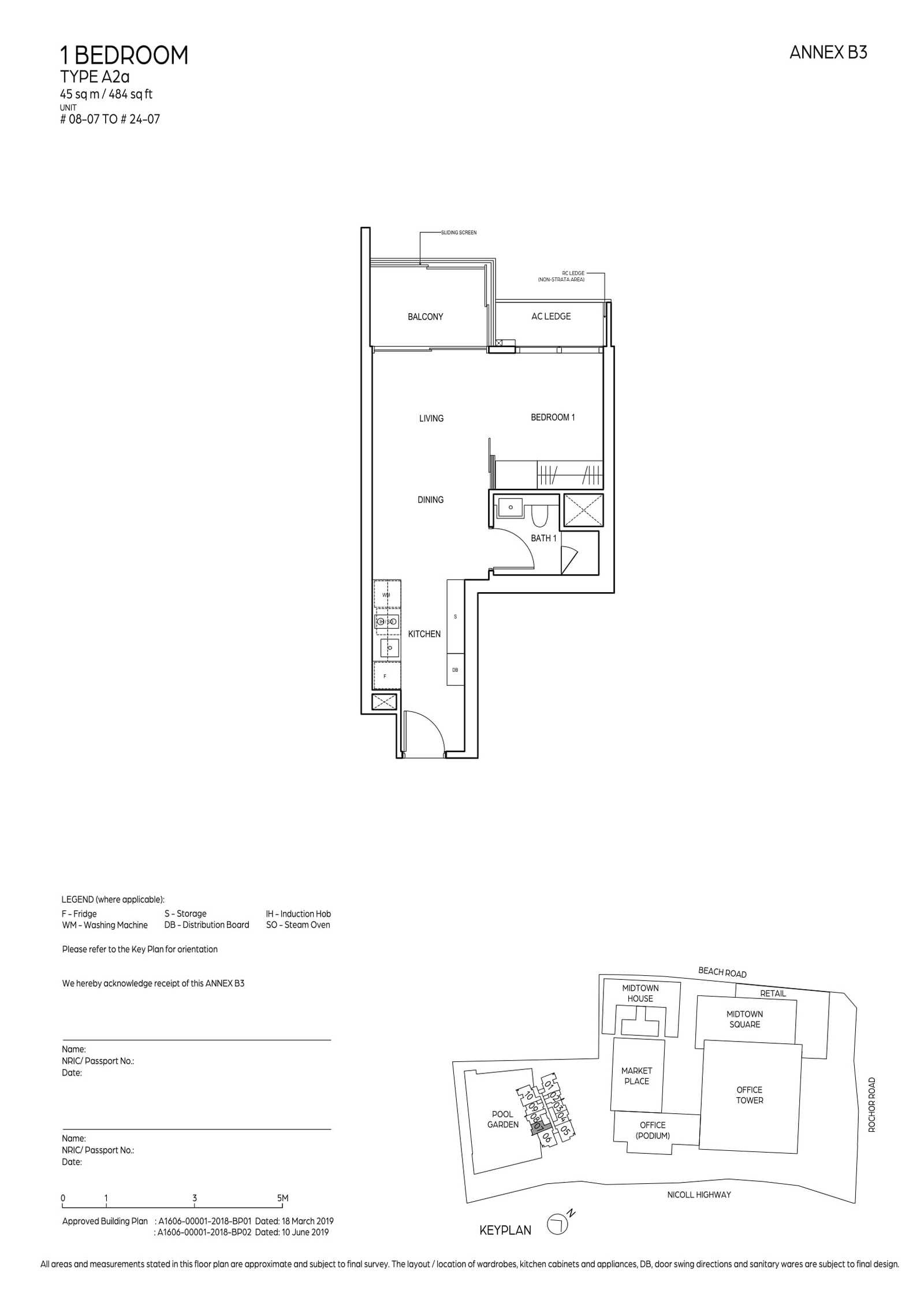 Midtown Bay 1 Bedroom Floor Plan 4