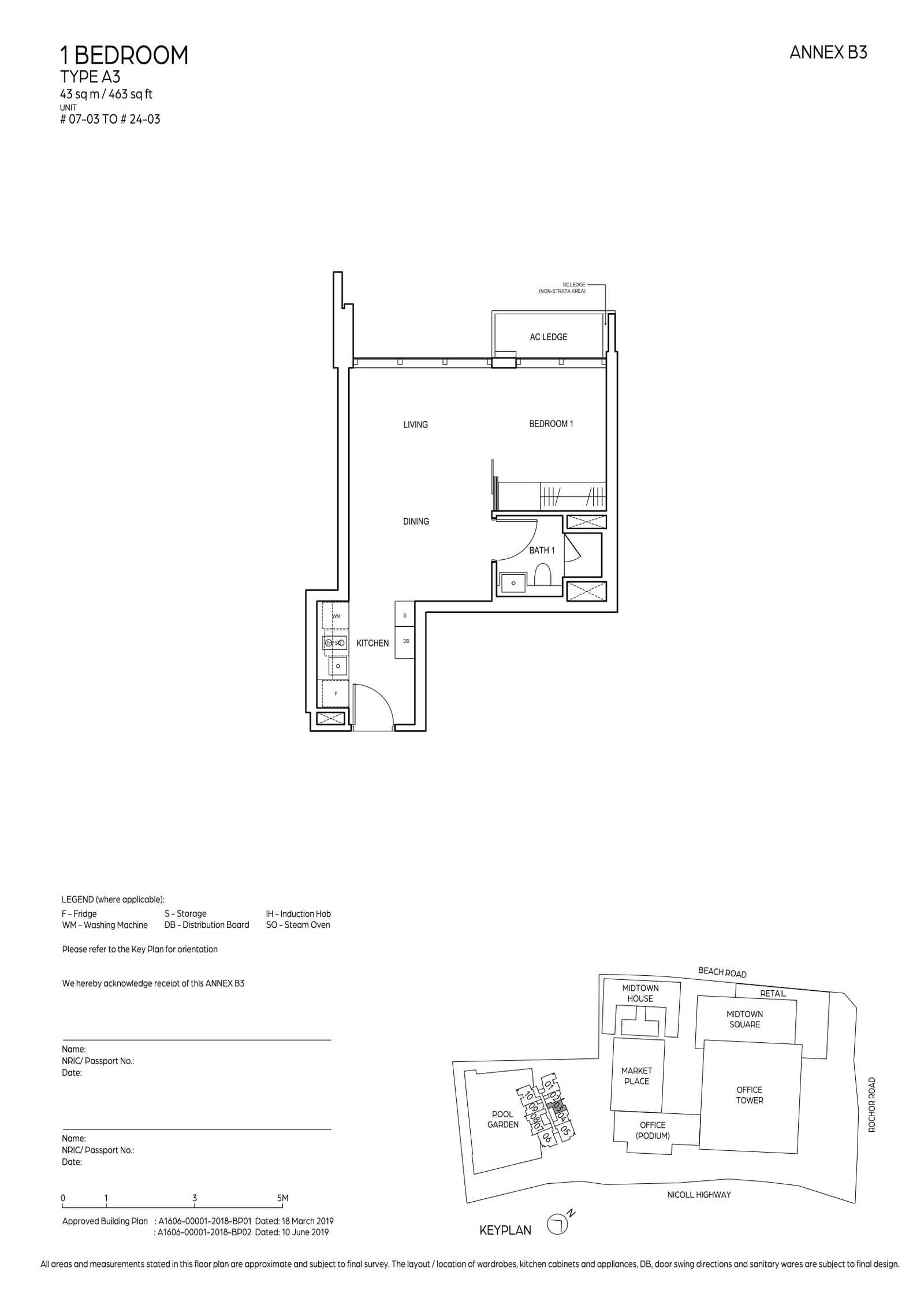 Midtown Bay 1 Bedroom Floor Plan 5