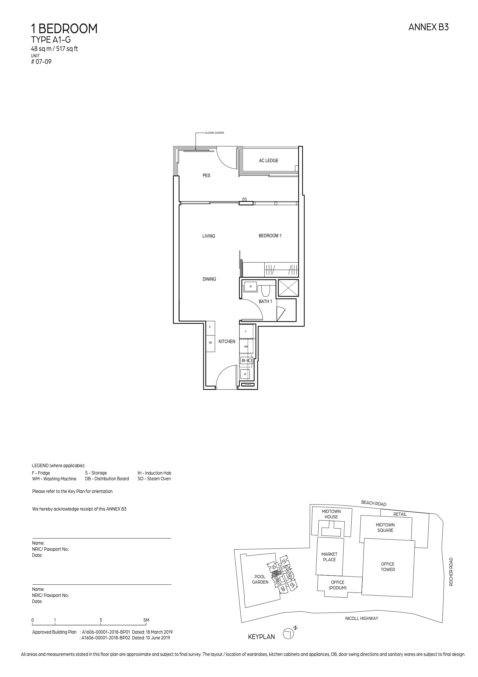 Midtown Bay 1 Bedroom Floor Plan 7