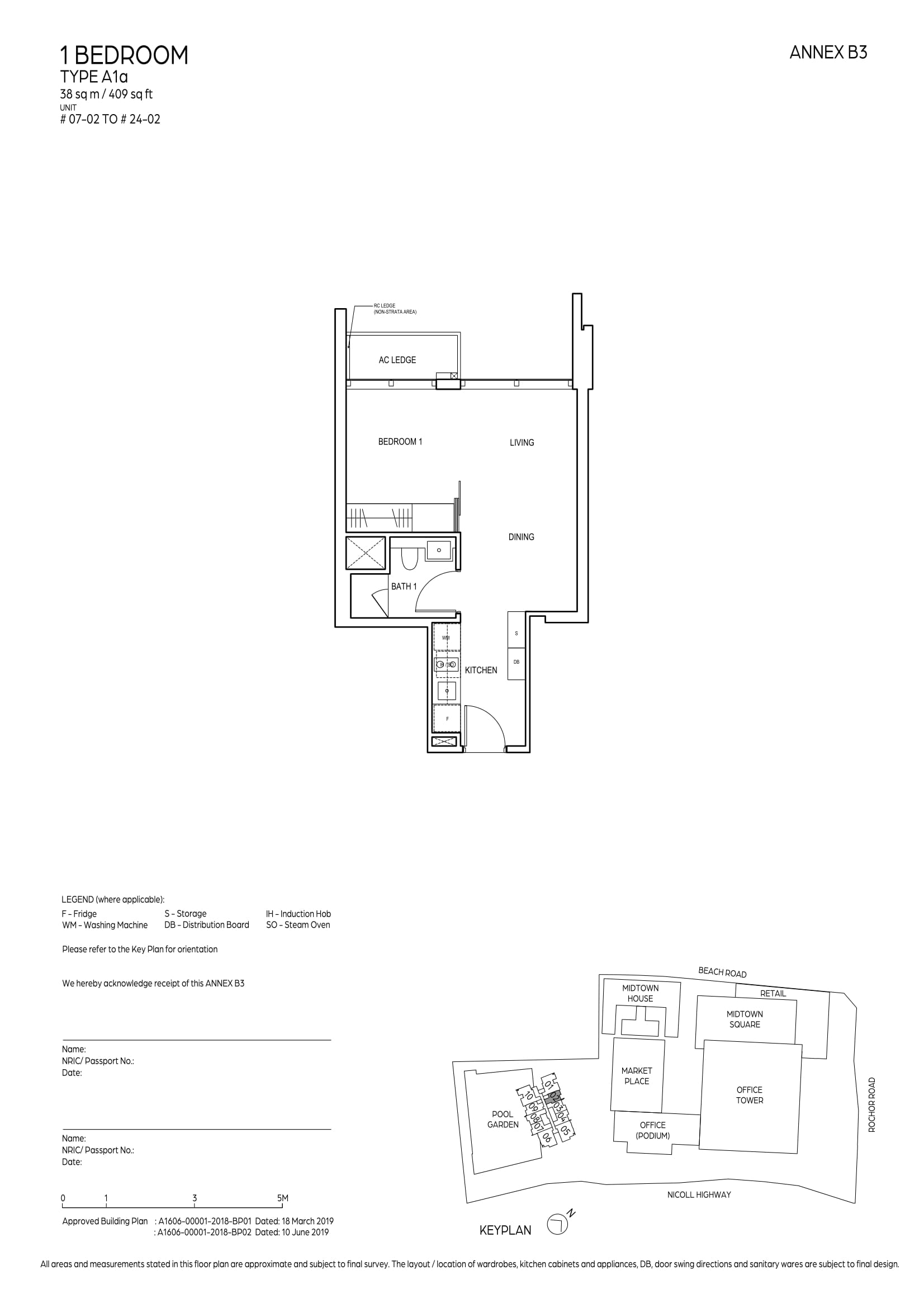 Midtown Bay 1 Bedroom Floor Plan 9